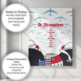 Mid Century Political Satire Warplanes Graphic Film Poster Style Canvas Wall Art Print Decor Picture Ready to Hang