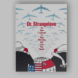 Mid Century Political Satire Warplanes Graphic Film Poster Style Canvas Wall Art Print Decor Picture Ready to Hang