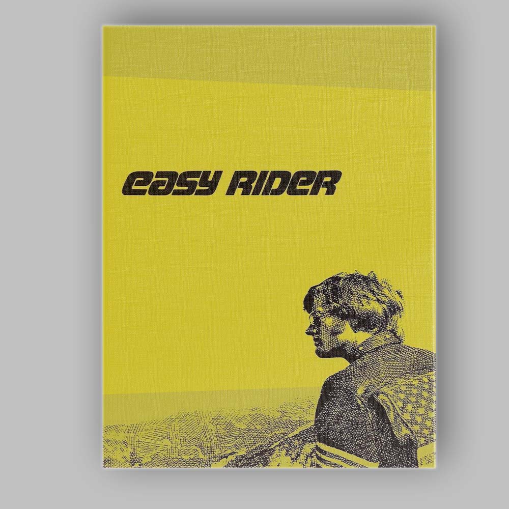 Minimalist Yellow Biker Road Movie Retro Graphic Canvas Wall Art Print Decor Picture Ready to Hang