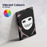 Surreal Masked Face Gothic Horror Monochrome Pink Tint Artwork Canvas Wall Art Print Decor Picture Ready to Hang