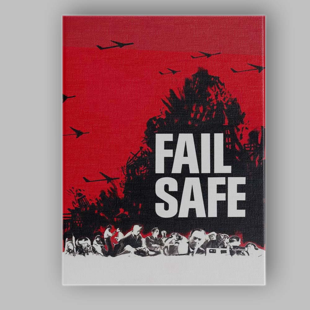 Apocalyptic Red And Black Disaster Cityscape Silhouette Aviation Graphic Canvas Wall Art Print Decor Picture Ready to Hang
