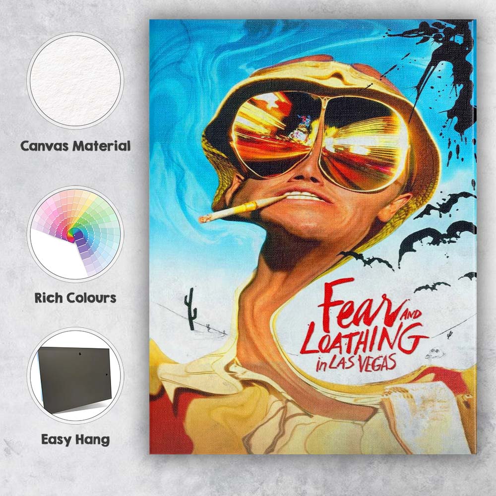 Psychedelic Desert Road Trip Distorted Sunglasses Pop Art Canvas Wall Art Print Decor Picture Ready to Hang