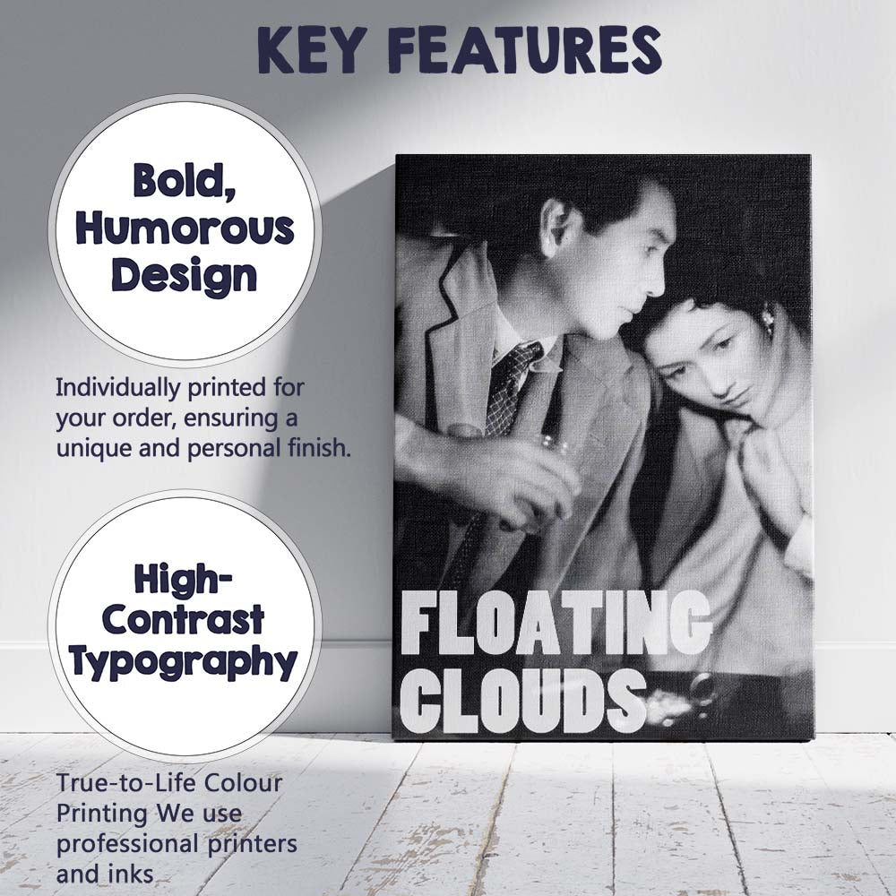 Black And White Romantic Couple Classic Cinema Photography Canvas Wall Art Print Decor Picture Ready to Hang