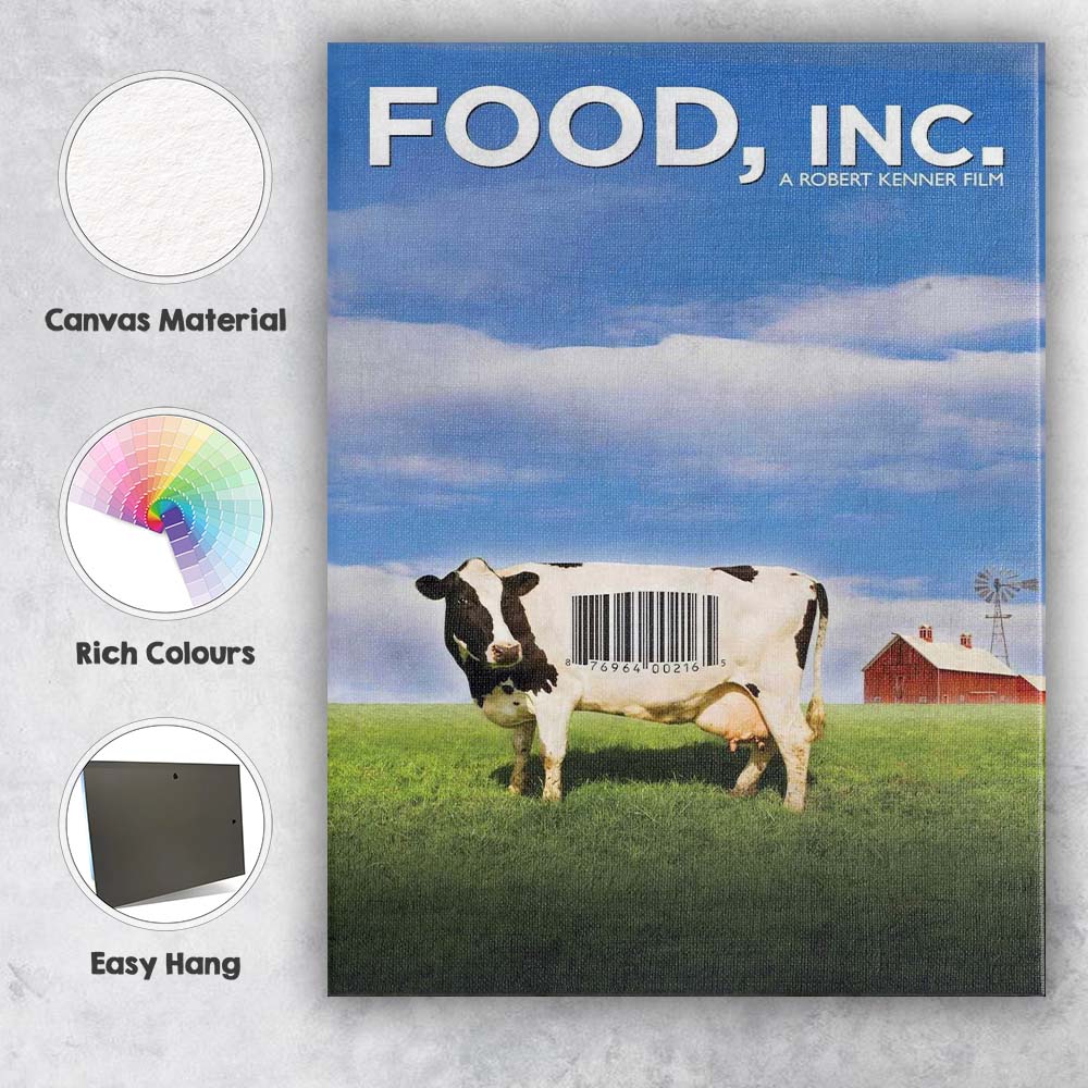 Pastoral Farm Landscape Dairy Cow Conceptual Documentary Artwork Canvas Wall Art Print Decor Picture Ready to Hang