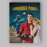 Retro Science Fiction Space Adventure Robot And Planet Artwork Canvas Wall Art Print Decor Picture Ready to Hang