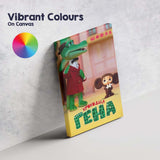 Colourful Soviet Animation Crocodile And Cute Character Illustration Canvas Wall Art Print Decor Picture Ready to Hang
