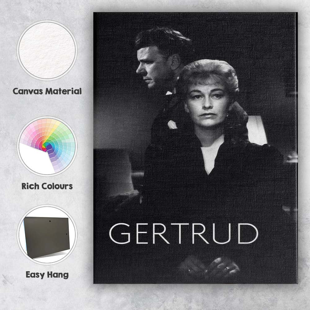 Classic Black And White Scandinavian Drama Film Portrait Canvas Wall Art Print Decor Picture Ready to Hang