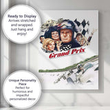 Retro Motor Racing Grand Prix Sports Illustration Poster Canvas Wall Art Print Decor Picture Ready to Hang