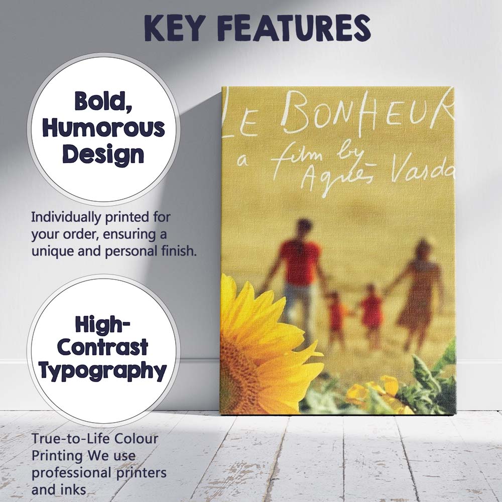 Soft Focus Sunflower Family Countryside French Cinema Inspired Artwork Canvas Wall Art Print Decor Picture Ready to Hang