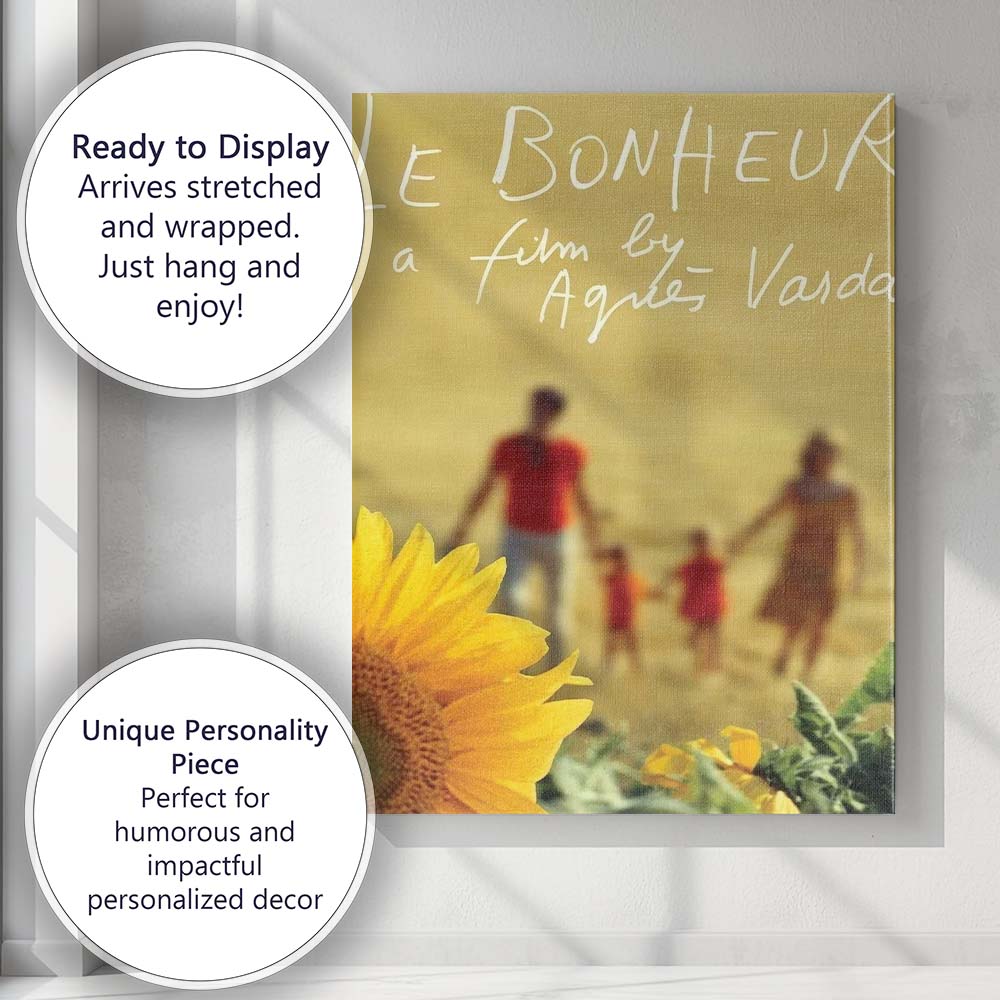 Soft Focus Sunflower Family Countryside French Cinema Inspired Artwork Canvas Wall Art Print Decor Picture Ready to Hang