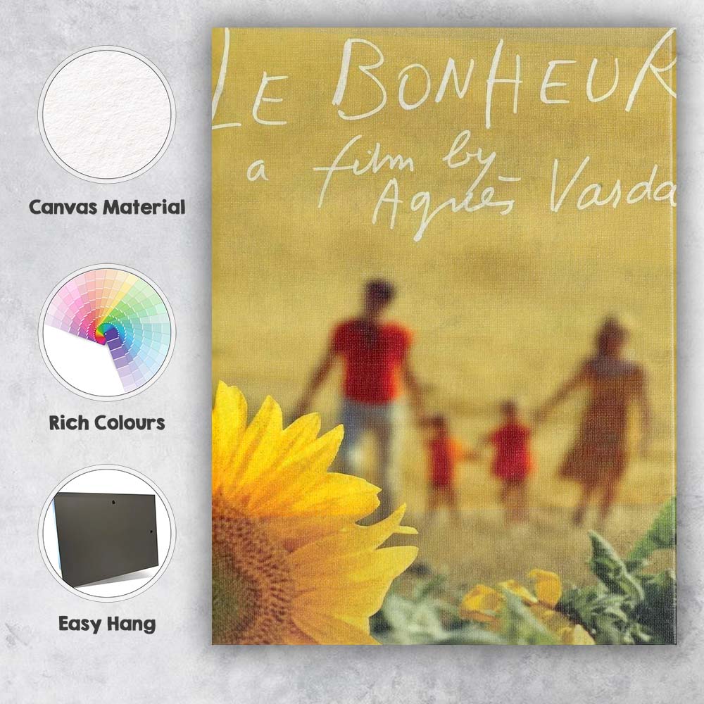 Soft Focus Sunflower Family Countryside French Cinema Inspired Artwork Canvas Wall Art Print Decor Picture Ready to Hang