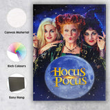 Enchanting Witch Sisters Moonlit Halloween Fantasy Artwork Canvas Wall Art Print Decor Picture Ready to Hang