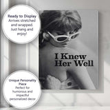 Black And White Retro Fashion Portrait Chic Sunglasses Photography Canvas Wall Art Print Decor Picture Ready to Hang