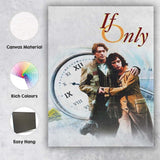 Romantic Time Travel Couple Large Clock Dreamy Drama Canvas Wall Art Print Decor Picture Ready to Hang
