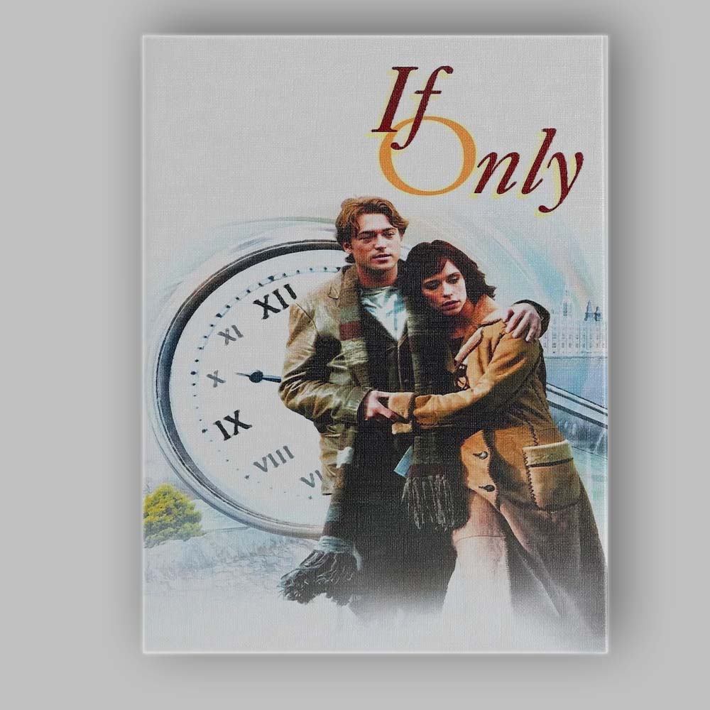 Romantic Time Travel Couple Large Clock Dreamy Drama Canvas Wall Art Print Decor Picture Ready to Hang