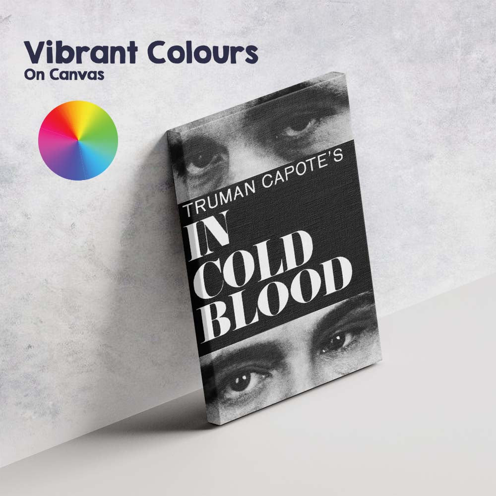 Black White Close Up Eyes Typography Crime Drama Portrait Canvas Wall Art Print Decor Picture Ready to Hang