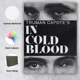 Black White Close Up Eyes Typography Crime Drama Portrait Canvas Wall Art Print Decor Picture Ready to Hang