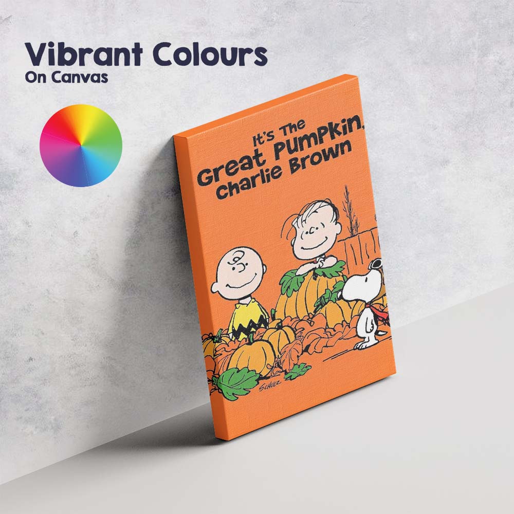 Orange Autumn Pumpkin Patch Cartoon Character Family Artwork Canvas Wall Art Print Decor Picture Ready to Hang