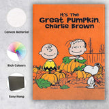 Orange Autumn Pumpkin Patch Cartoon Character Family Artwork Canvas Wall Art Print Decor Picture Ready to Hang