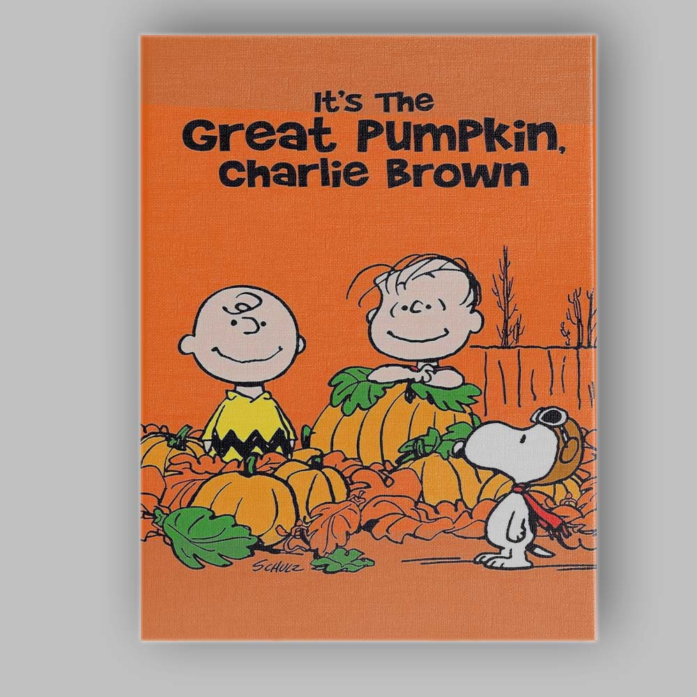 Orange Autumn Pumpkin Patch Cartoon Character Family Artwork Canvas Wall Art Print Decor Picture Ready to Hang
