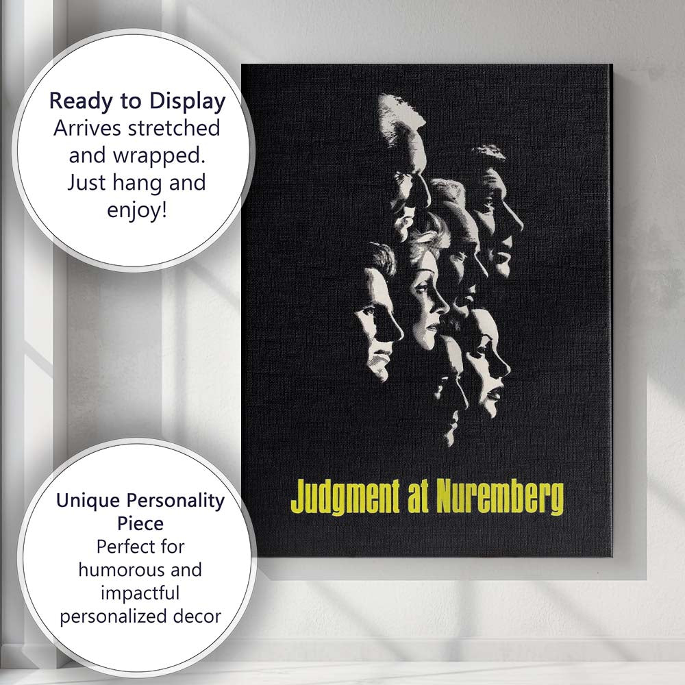 Monochrome Courtroom Drama Profile Silhouette Minimalist Portrait Canvas Wall Art Print Decor Picture Ready to Hang