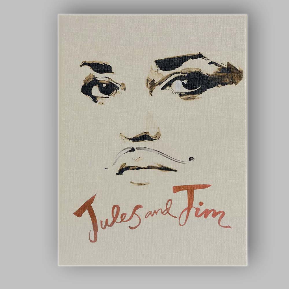 Minimalist Hand Painted Facial Features Abstract Line Art Beige Canvas Wall Art Print Decor Picture Ready to Hang