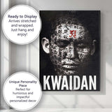 Black and White Japanese Calligraphy Face Portrait Dramatic Artwork Canvas Wall Art Print Decor Picture Ready to Hang