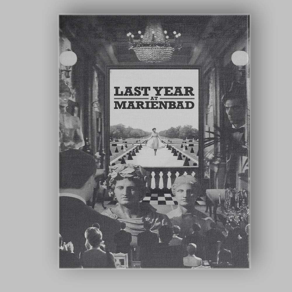 Monochrome Surreal Palace Interior Classical Sculpture Cinematic Collage Canvas Wall Art Print Decor Picture Ready to Hang