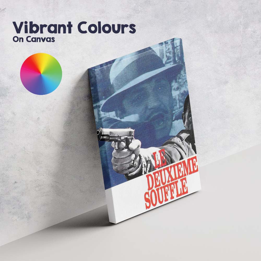 Blue Red French Crime Thriller Gunman Retro Cinema Poster Canvas Wall Art Print Decor Picture Ready to Hang