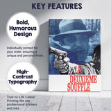 Blue Red French Crime Thriller Gunman Retro Cinema Poster Canvas Wall Art Print Decor Picture Ready to Hang