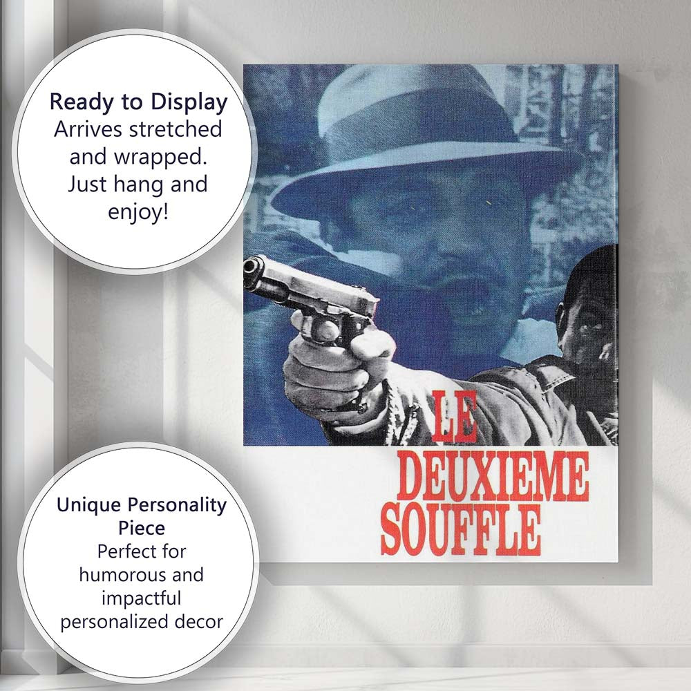 Blue Red French Crime Thriller Gunman Retro Cinema Poster Canvas Wall Art Print Decor Picture Ready to Hang