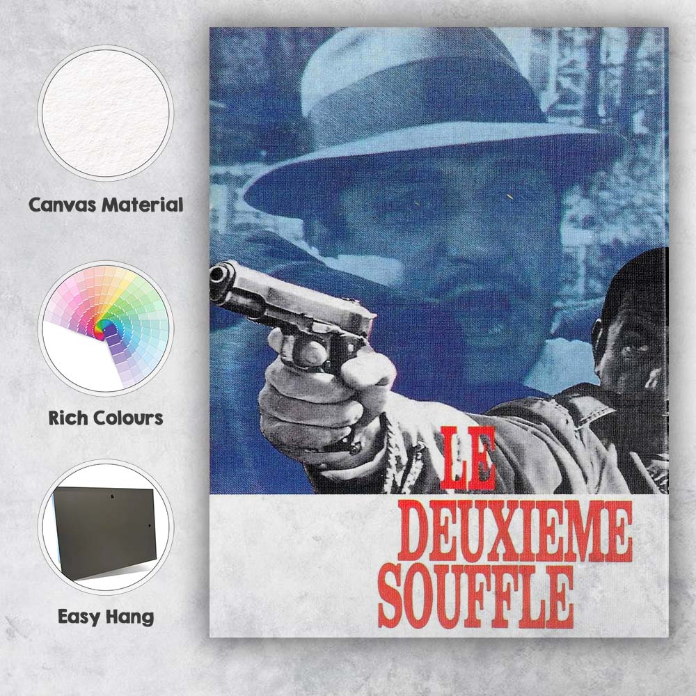Blue Red French Crime Thriller Gunman Retro Cinema Poster Canvas Wall Art Print Decor Picture Ready to Hang