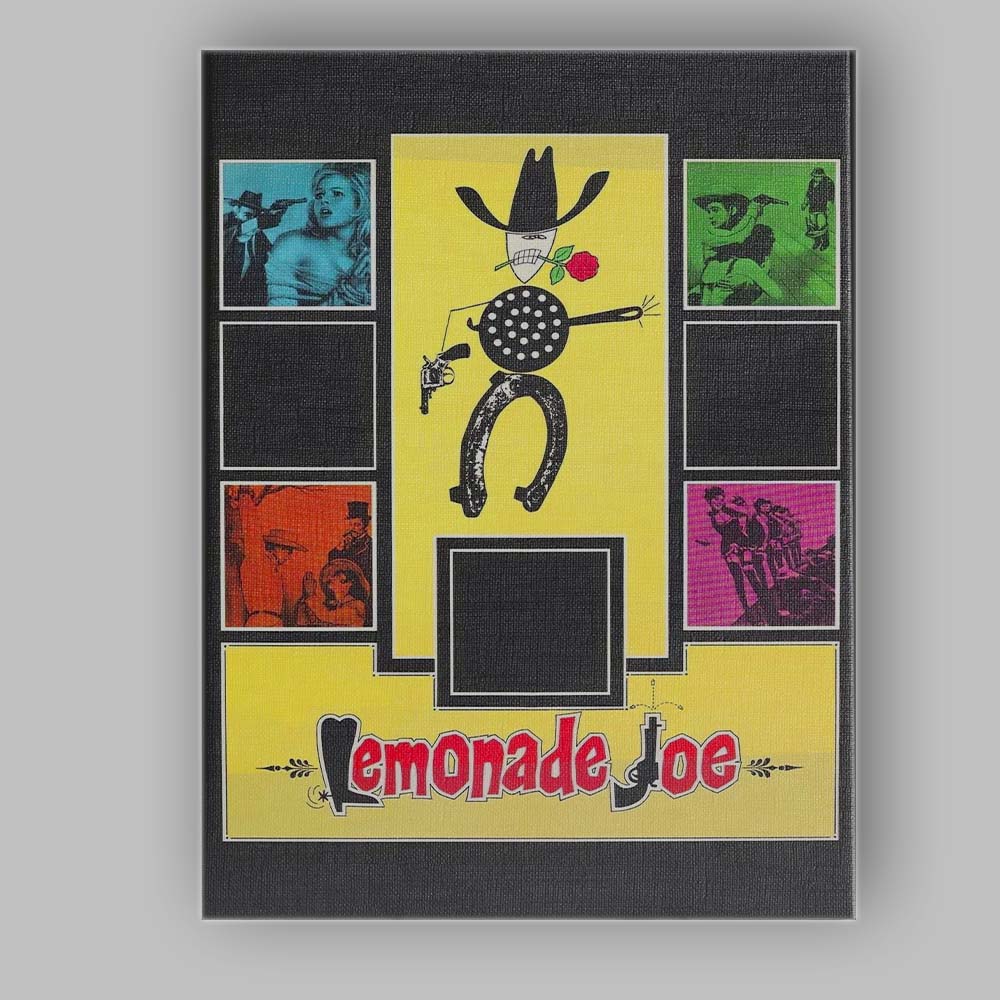 Yellow Black Pop Art Western Cowboy Graphic Retro French Cinema Canvas Wall Art Print Decor Picture Ready to Hang