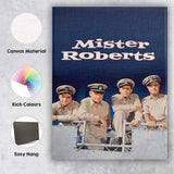 Classic Naval Comedy Film Cast Portrait Blue Background Canvas Wall Art Print Decor Picture Ready to Hang