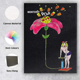Psychedelic Flower Pop Art Festival Retro Music Illustration Canvas Wall Art Print Decor Picture Ready to Hang
