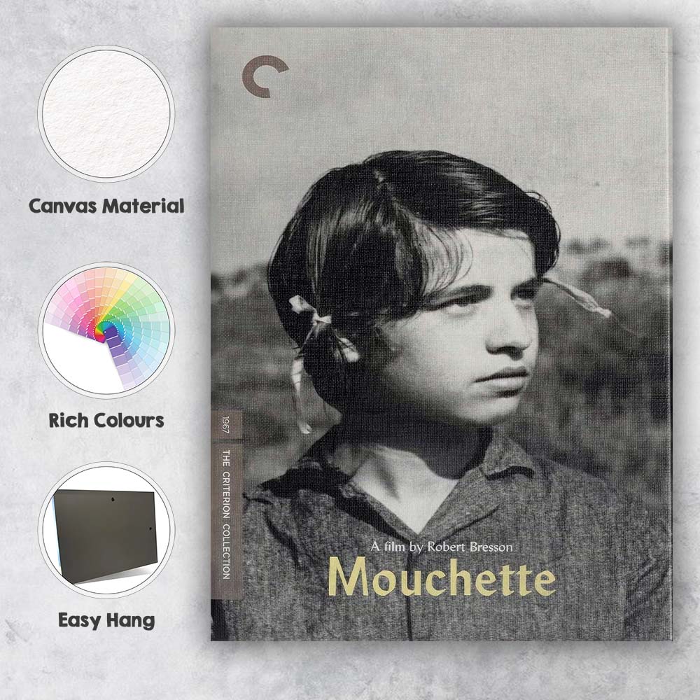 Classic Black and White Rural Portrait French Cinema Minimalist Photography Canvas Wall Art Print Decor Picture Ready to Hang