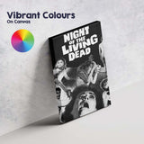 Night of the Living Dead Classic Horror Monochrome Retro Film Collage Canvas Wall Art Print Decor Picture Ready to Hang