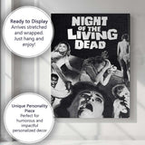 Night of the Living Dead Classic Horror Monochrome Retro Film Collage Canvas Wall Art Print Decor Picture Ready to Hang