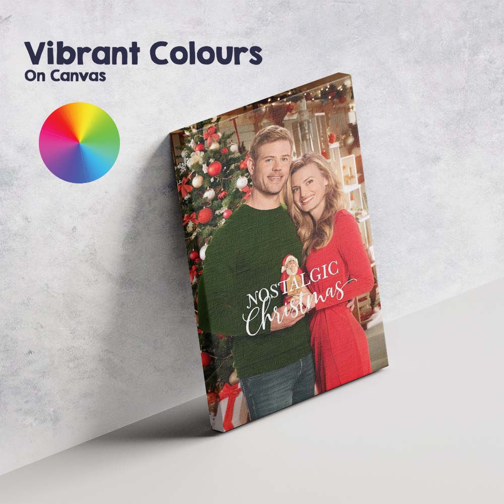 Cosy Christmas Couple Festive Home Decor Romantic Holiday Scene Canvas Wall Art Print Decor Picture Ready to Hang