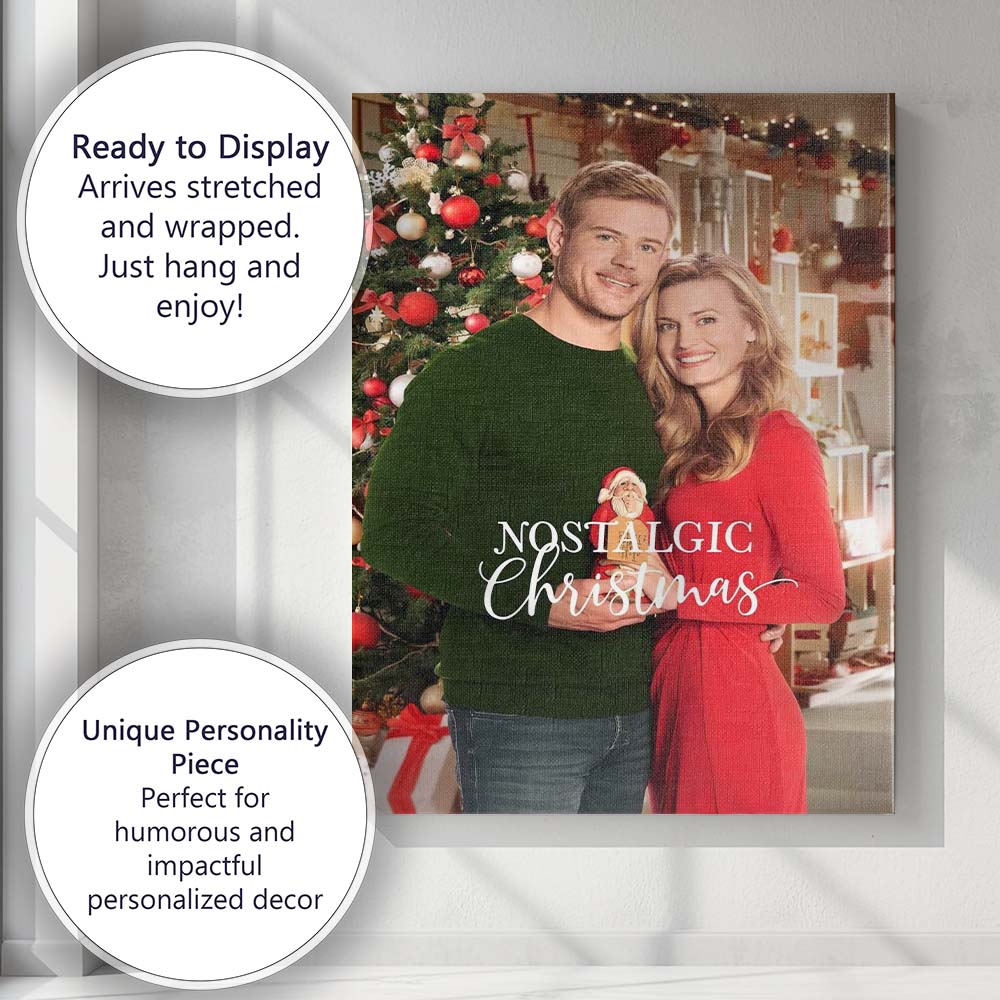 Cosy Christmas Couple Festive Home Decor Romantic Holiday Scene Canvas Wall Art Print Decor Picture Ready to Hang