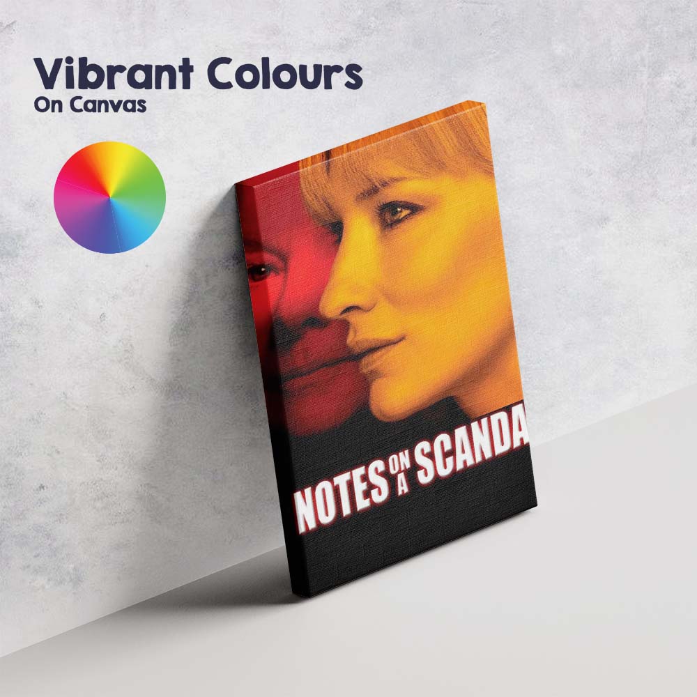 Red Yellow Duotone Female Profile Psychological Thriller Cinema Style Canvas Wall Art Print Decor Picture Ready to Hang
