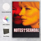 Red Yellow Duotone Female Profile Psychological Thriller Cinema Style Canvas Wall Art Print Decor Picture Ready to Hang