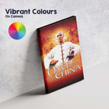 Martial Arts Master Traditional White Robe Fiery Orange Action Canvas Wall Art Print Decor Picture Ready to Hang