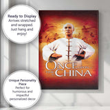 Martial Arts Master Traditional White Robe Fiery Orange Action Canvas Wall Art Print Decor Picture Ready to Hang