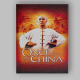 Martial Arts Master Traditional White Robe Fiery Orange Action Canvas Wall Art Print Decor Picture Ready to Hang