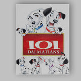 Cute Dalmatian Family Cartoon Character Illustration Red Sign Design Canvas Wall Art Print Decor Picture Ready to Hang
