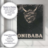 Japanese Folklore Demon Mask Dark Atmospheric Horror Illustration Canvas Wall Art Print Decor Picture Ready to Hang