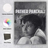Monochrome Childhood Portrait Rural Bengali Cinema Classic Canvas Wall Art Print Decor Picture Ready to Hang