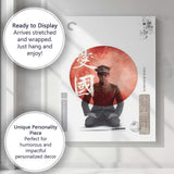 Minimalist Japanese Rising Sun Military Figure Graphic Design Canvas Wall Art Print Decor Picture Ready to Hang