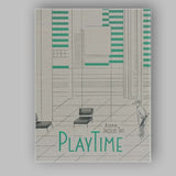 Minimalist Modernist Architectural Grid Teal Geometric Interior Design Illustration Canvas Wall Art Print Decor Picture Ready to Hang